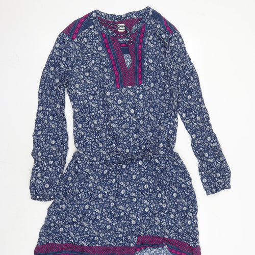 Gap Womens Blue Geometric Viscose Kaftan Size M Round Neck Pullover
