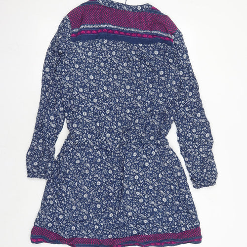 Gap Womens Blue Geometric Viscose Kaftan Size M Round Neck Pullover