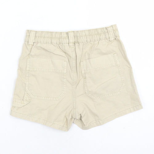 Marks and Spencer Boys Beige Cotton Chino Shorts Size 9-10 Years Regular Zip - Elasticated Waist Waist Size 22 Inches Inside Leg 3 Inches