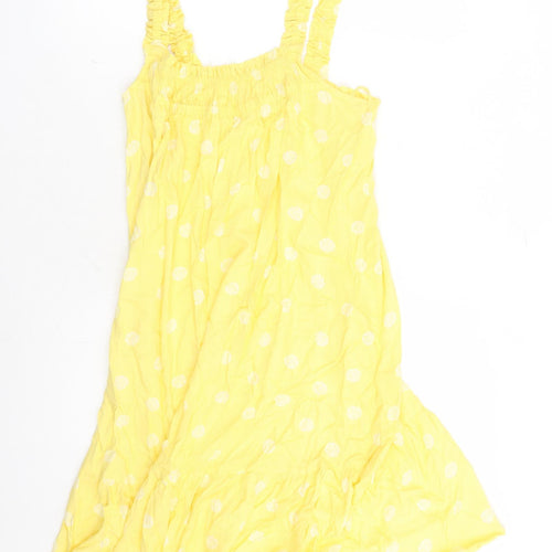 Marks and Spencer Womens Yellow Geometric Viscose Top Dress Size 10 - Seashells Pattern