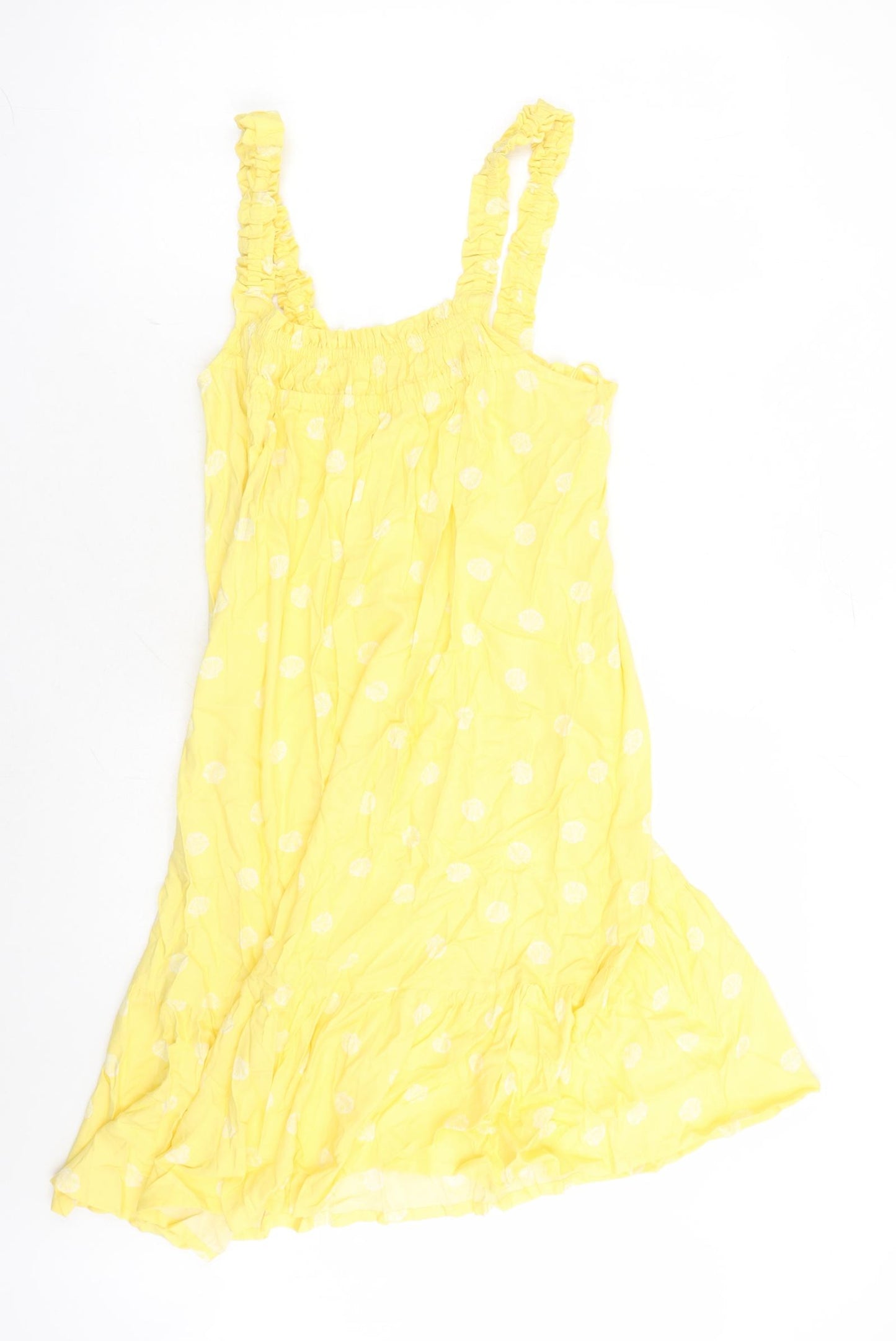 Marks and Spencer Womens Yellow Geometric Viscose Top Dress Size 10 - Seashells Pattern