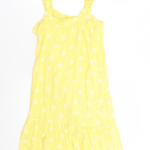 Marks and Spencer Womens Yellow Geometric Viscose Top Dress Size 10 - Seashells Pattern