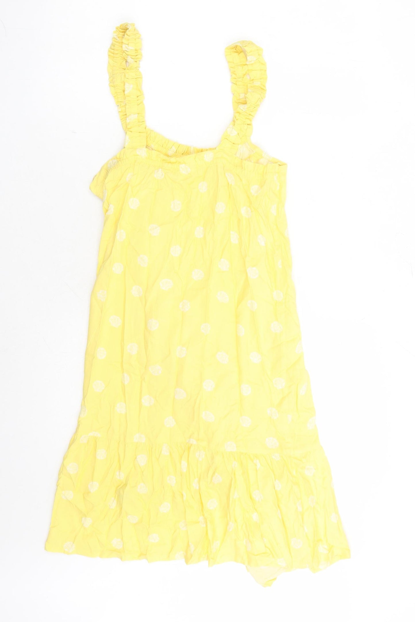 Marks and Spencer Womens Yellow Geometric Viscose Top Dress Size 10 - Seashells Pattern