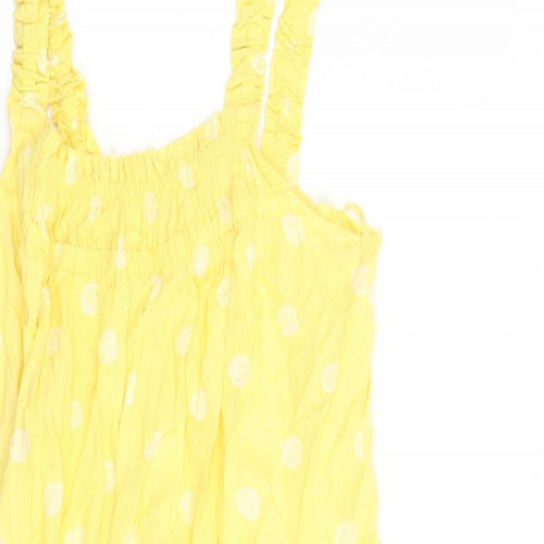 Marks and Spencer Womens Yellow Geometric Viscose Top Dress Size 10 - Seashells Pattern