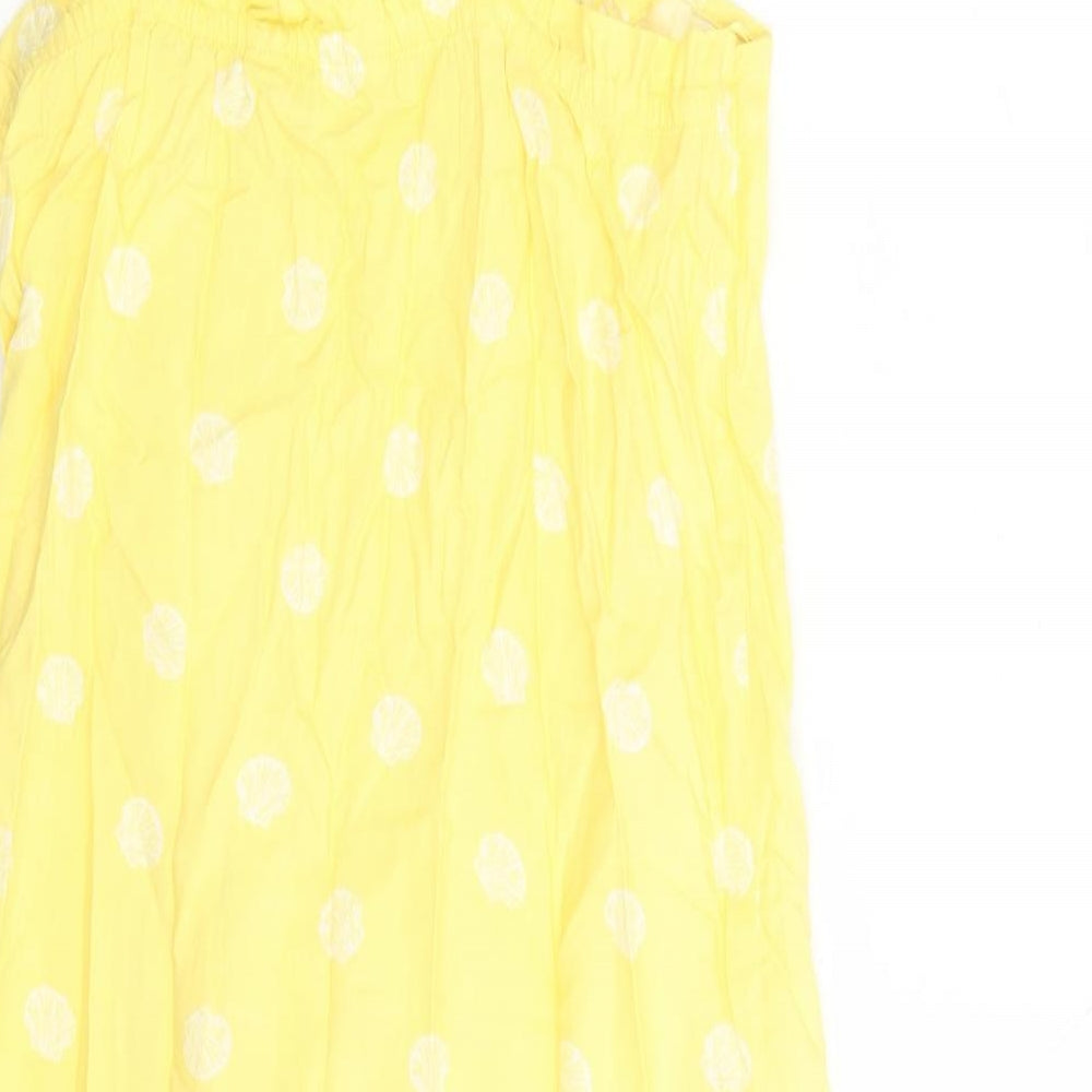 Marks and Spencer Womens Yellow Geometric Viscose Top Dress Size 10 - Seashells Pattern