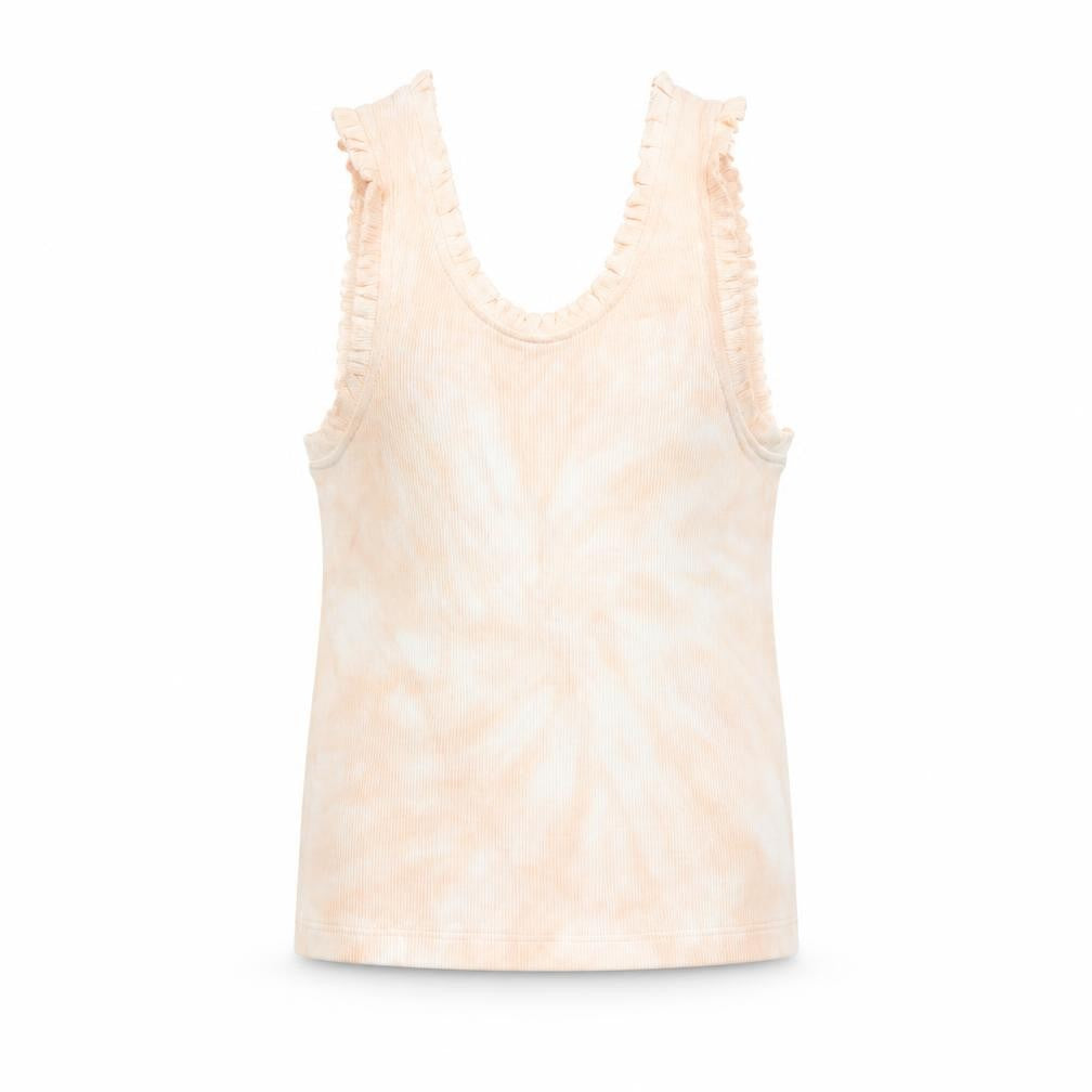 Marks and Spencer Girls Pink Geometric Cotton Basic Tank Size 6-7 Years Scoop Neck Pullover - Tie Dye Effect
