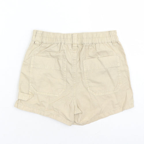 Marks and Spencer Boys Beige Cotton Chino Shorts Size 9-10 Years Regular Zip - Elasticated Waist Waist Size 22 Inches Inside Leg 3 Inches