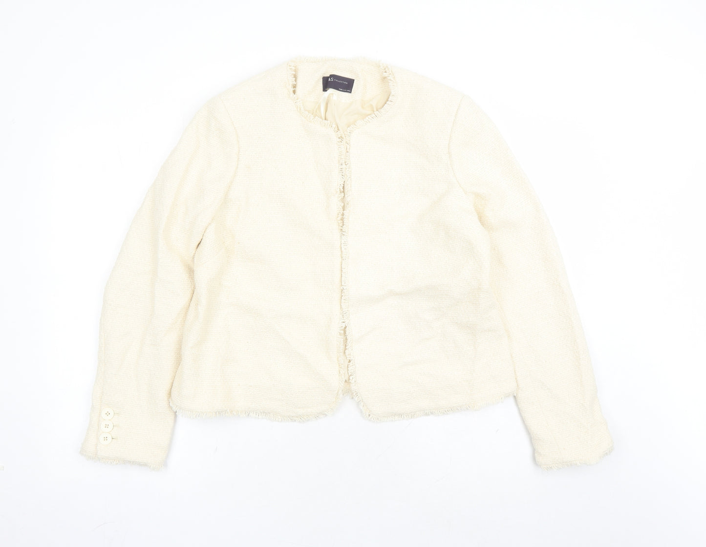 Marks and Spencer Womens Beige Jacket Size 14 Hook & Eye