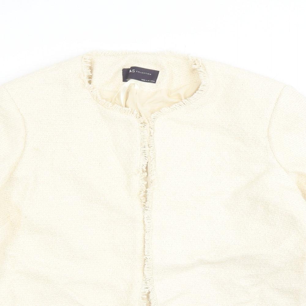 Marks and Spencer Womens Beige Jacket Size 14 Hook & Eye