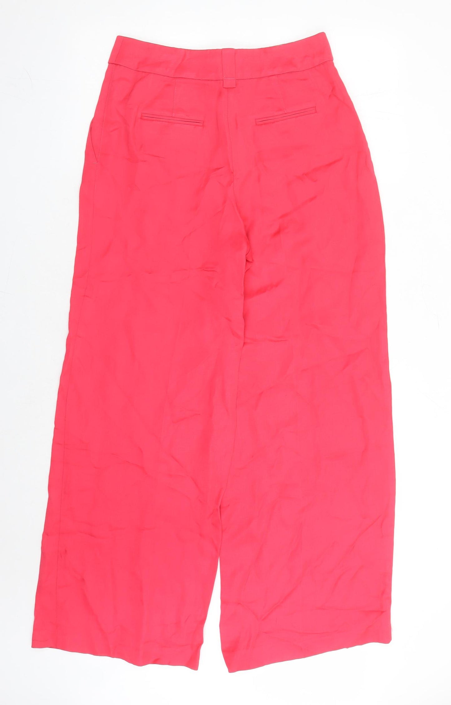 Autograph Womens Pink Viscose Trousers Size 10 L29 in Regular Zip