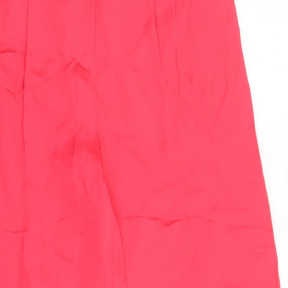 Autograph Womens Pink Viscose Trousers Size 10 L29 in Regular Zip