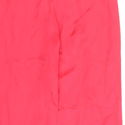 Autograph Womens Pink Viscose Trousers Size 10 L29 in Regular Zip