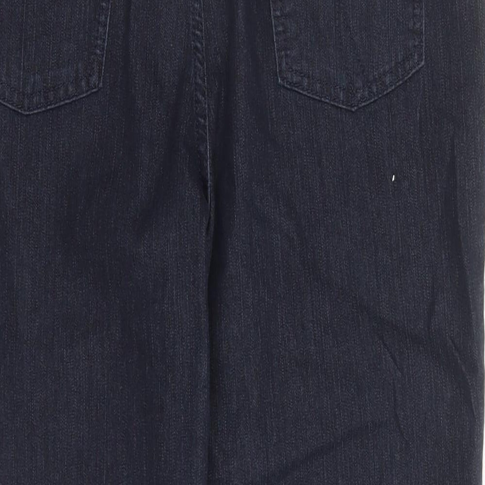 Per Una Womens Blue Cotton Cropped Jeans Size 14 L22 in Regular Zip - Belted