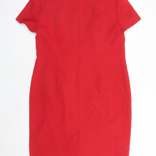 Viyella Womens Red Polyester A-Line Size 18 V-Neck Zip - Lined