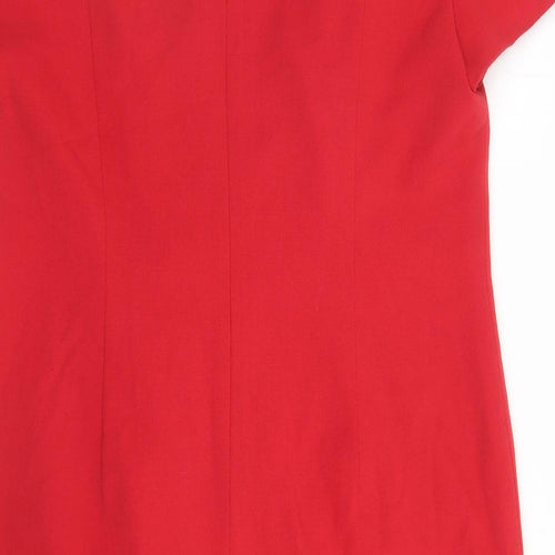 Viyella Womens Red Polyester A-Line Size 18 V-Neck Zip - Lined