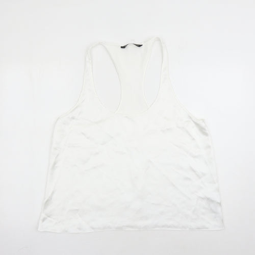 Zara Womens White Polyester Camisole Tank Size 2XL Scoop Neck
