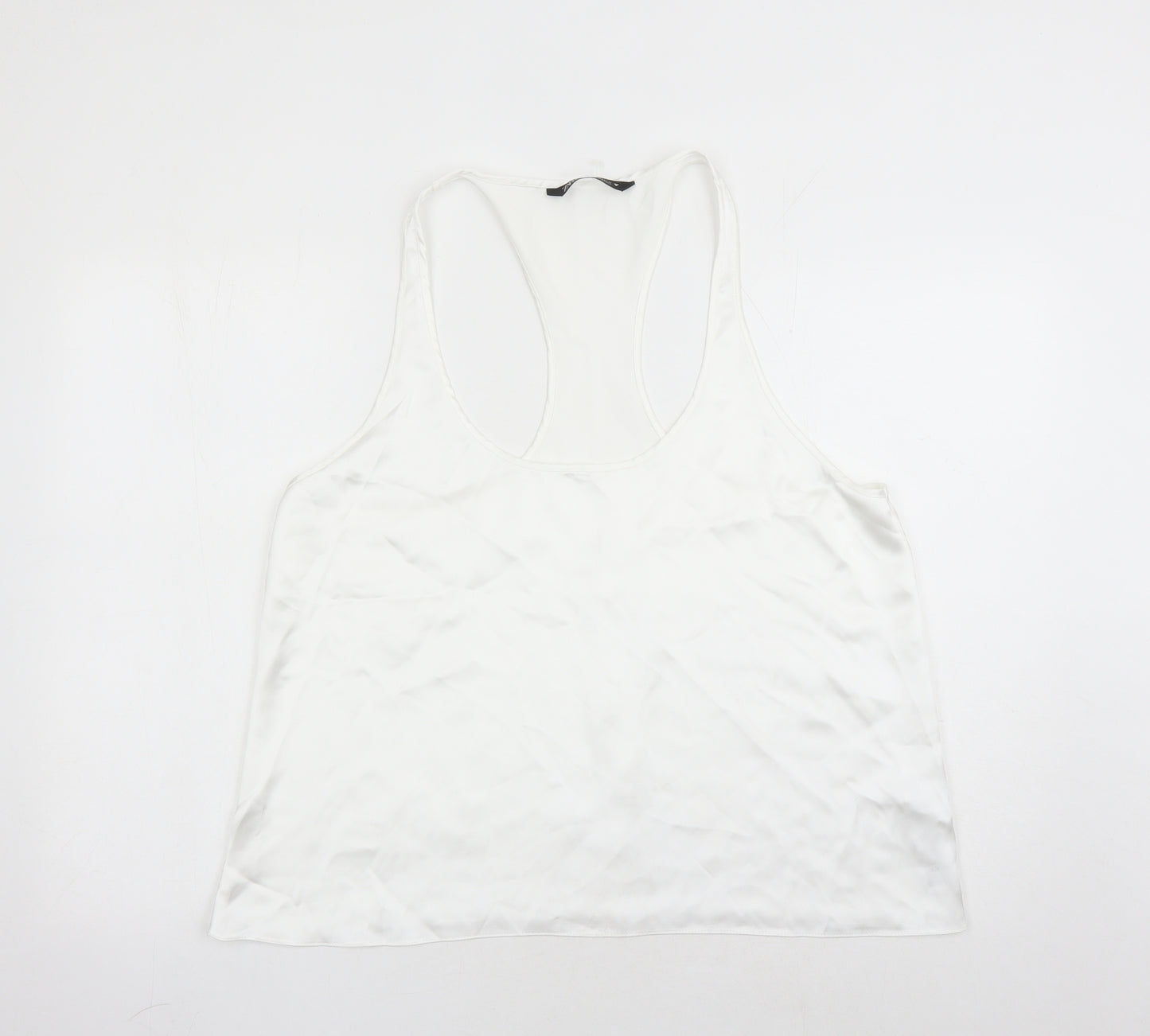 Zara Womens White Polyester Camisole Tank Size 2XL Scoop Neck