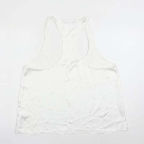 Zara Womens White Polyester Camisole Tank Size 2XL Scoop Neck