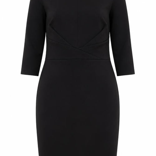 Dorothy Perkins Womens Black Polyester Pencil Dress Size 12 Round Neck Button