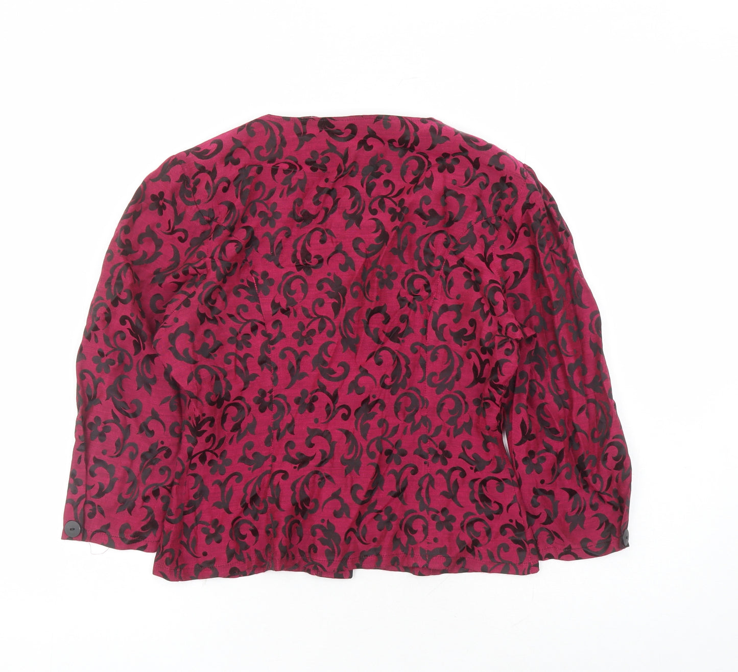 April Fool Womens Purple Geometric Polyester Basic Blouse Size 10 Round Neck - Vintage