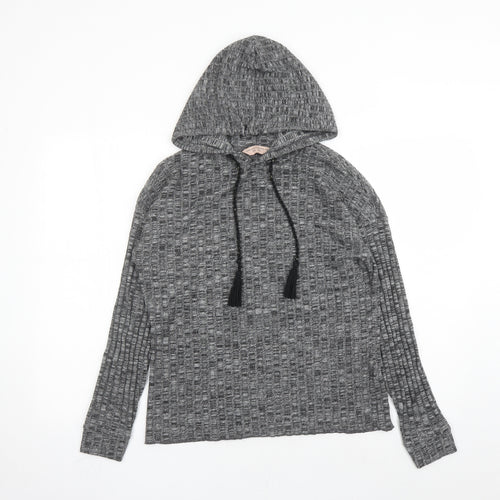 Dorothy Perkins Womens Grey Polyester Pullover Hoodie Size S Pullover - Tasselled