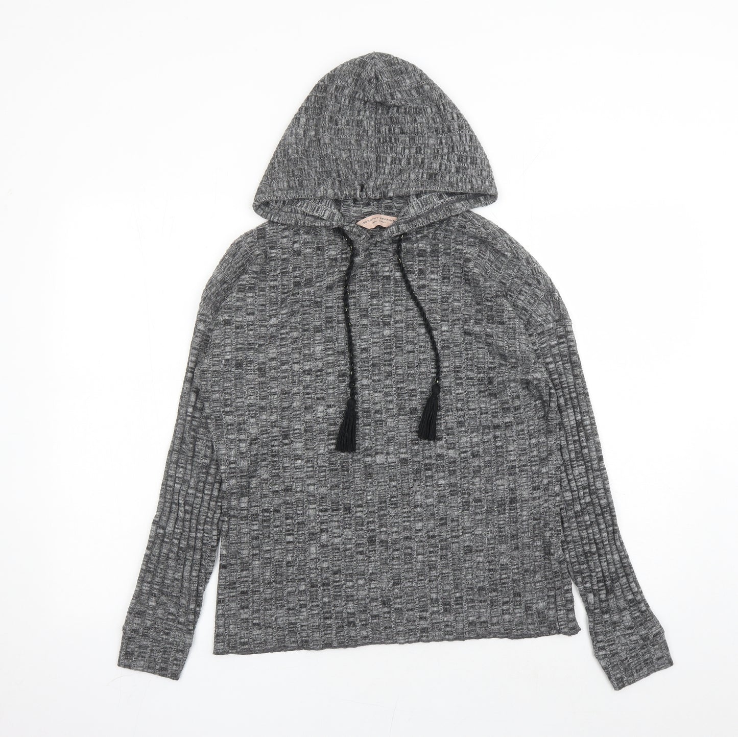 Dorothy Perkins Womens Grey Polyester Pullover Hoodie Size S Pullover - Tasselled