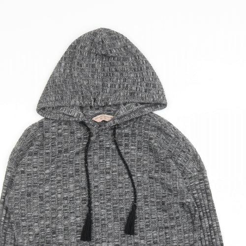 Dorothy Perkins Womens Grey Polyester Pullover Hoodie Size S Pullover - Tasselled
