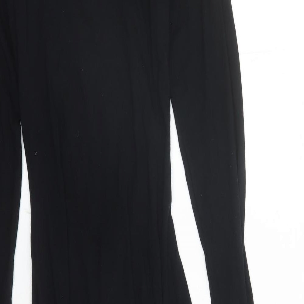 River Island Womens Black Polyester Bodycon Size 12 Round Neck Pullover - Open Detail On Front