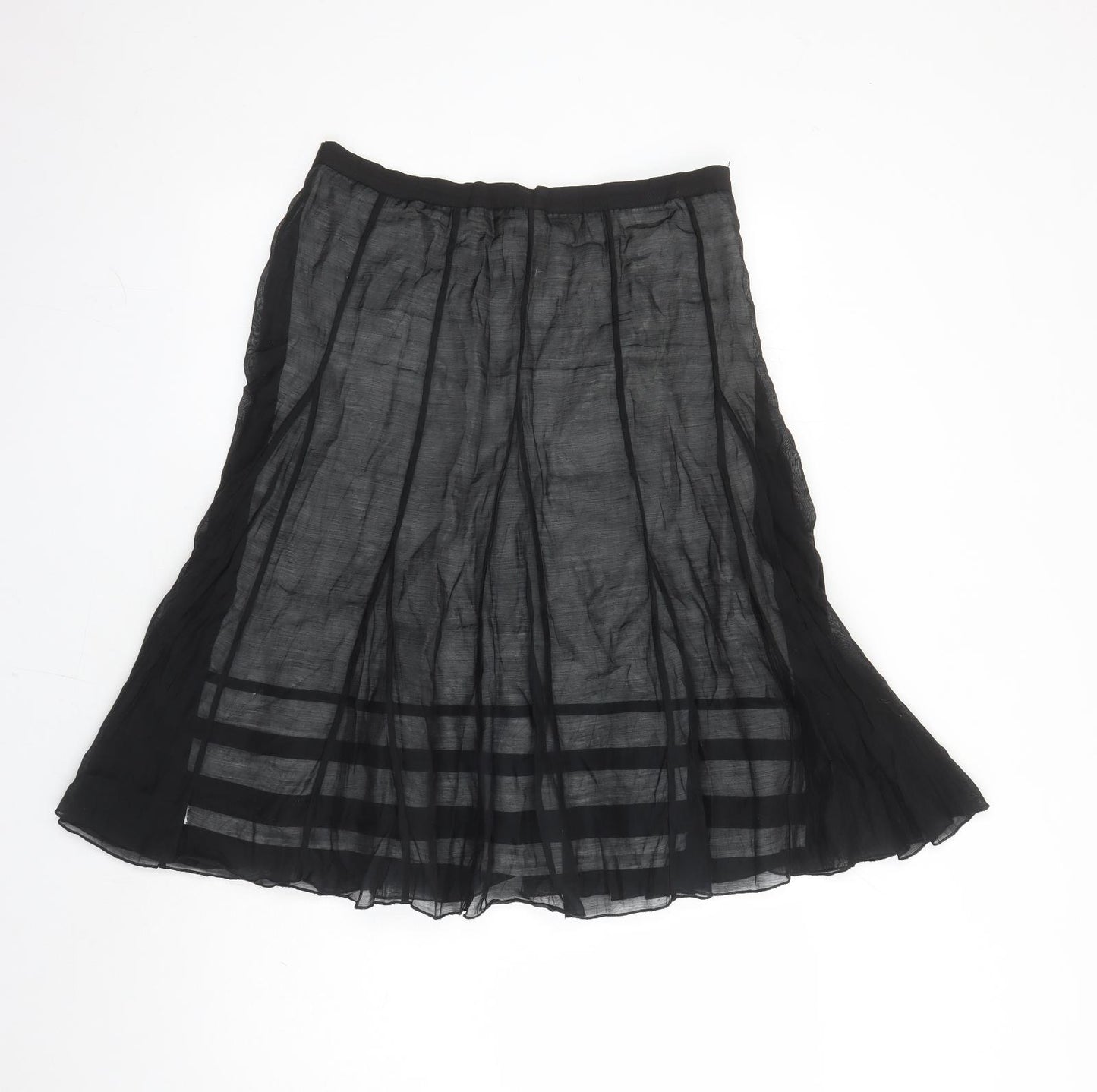 Autograph Womens Black Lyocell Swing Skirt Size 14 Zip - Lined