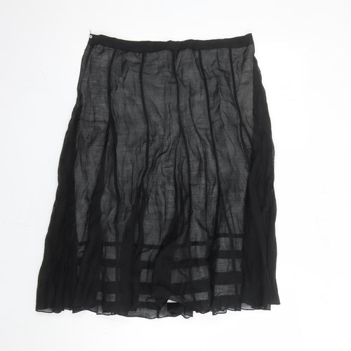 Autograph Womens Black Lyocell Swing Skirt Size 14 Zip - Lined