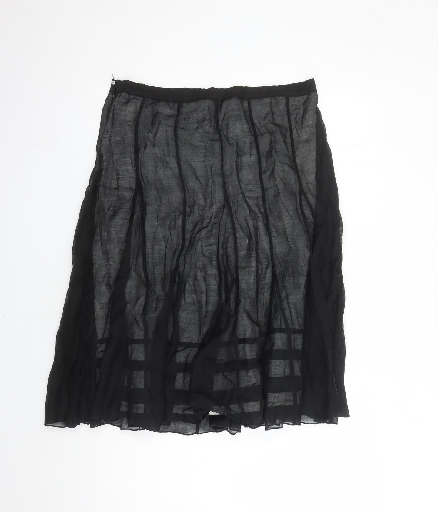 Autograph Womens Black Lyocell Swing Skirt Size 14 Zip - Lined