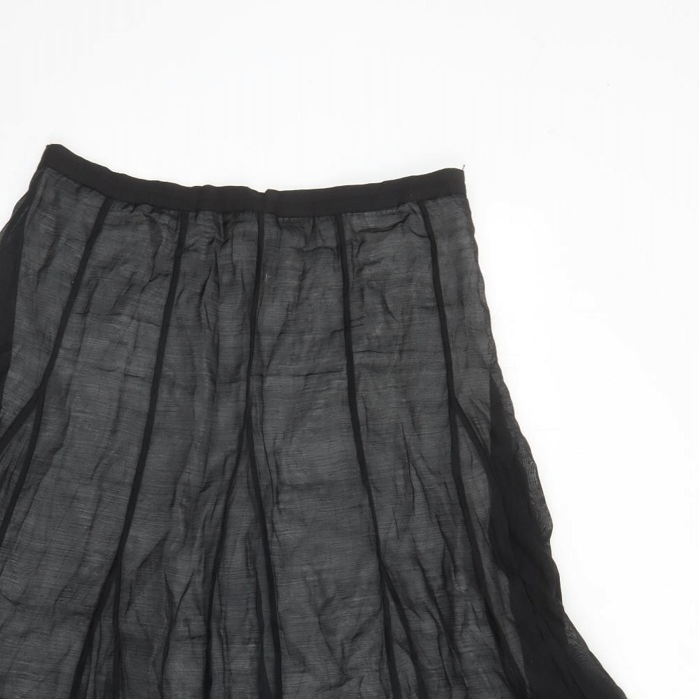 Autograph Womens Black Lyocell Swing Skirt Size 14 Zip - Lined