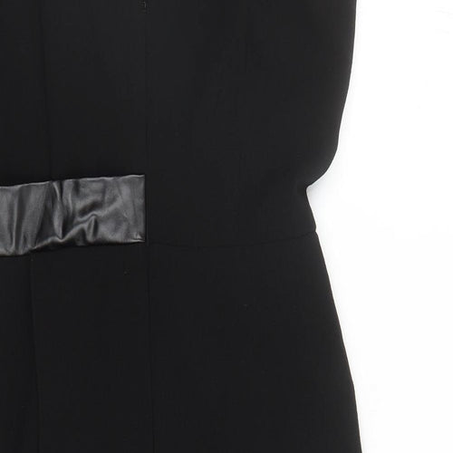 Amazing London Womens Black Polyester A-Line Size 10 V-Neck Zip
