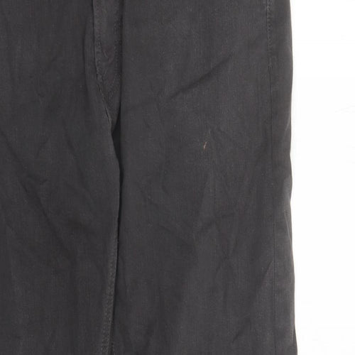 Marks and Spencer Mens Grey Cotton Straight Jeans Size 38 in L31 in Slim Zip