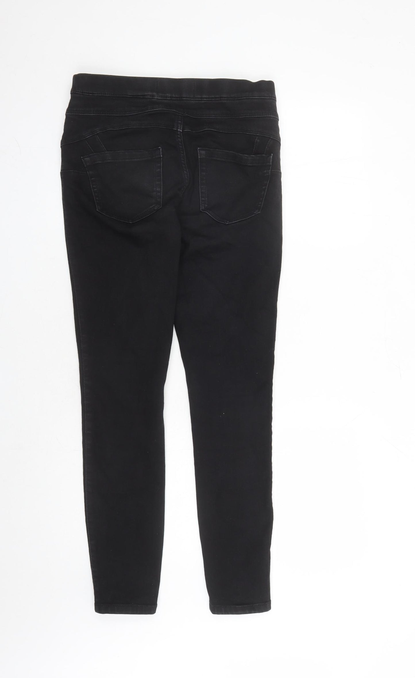 NEXT Womens Black Cotton Jegging Jeans Size 10 L28 in Regular - Elasticated Waist