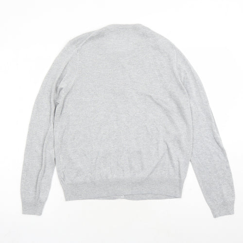 Marks and Spencer Womens Silver Round Neck Viscose Cardigan Jumper Size 18