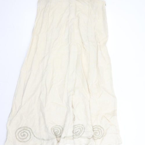 Per Una Womens Beige Polyester Maxi Skirt Size 18 Zip
