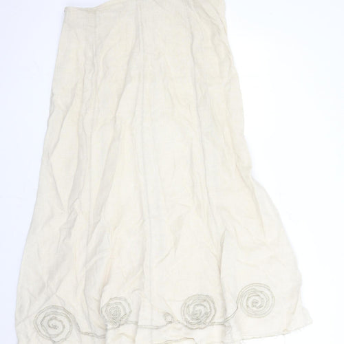 Per Una Womens Beige Polyester Maxi Skirt Size 18 Zip