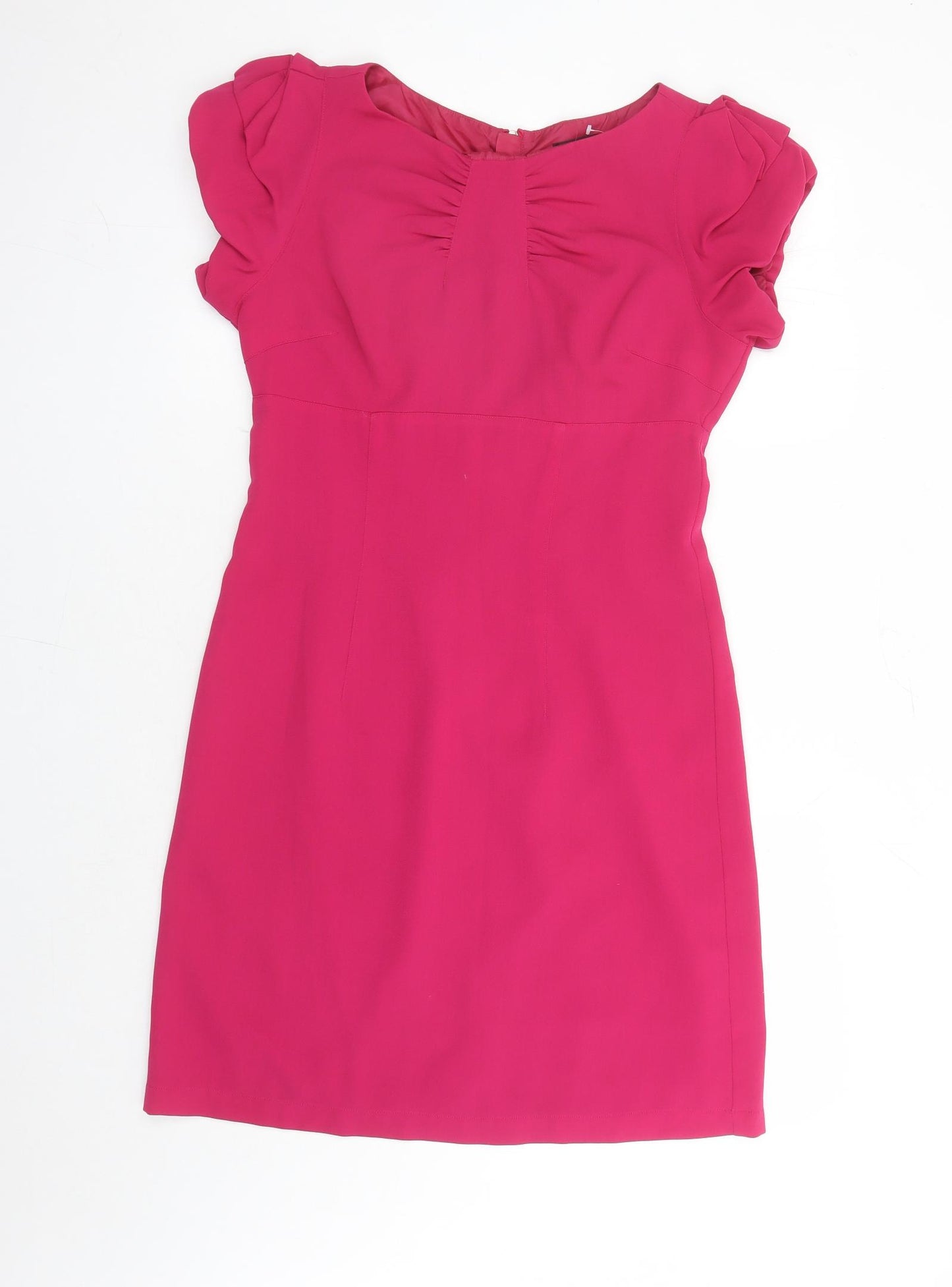 Limited Collection Womens Pink Polyester A-Line Size 10 Round Neck Zip - Lined