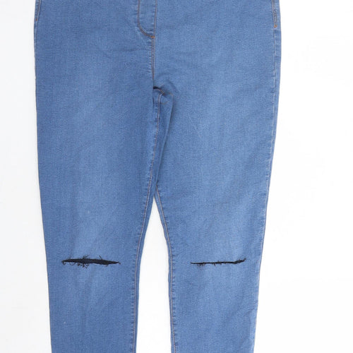 Studio Womens Blue Cotton Jegging Jeans Size 12 L27 in Regular - Elasticated Waist