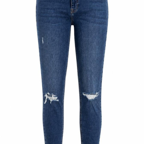 Topshop Womens Blue Cotton Skinny Jeans Size 30 in L30 in Regular Zip