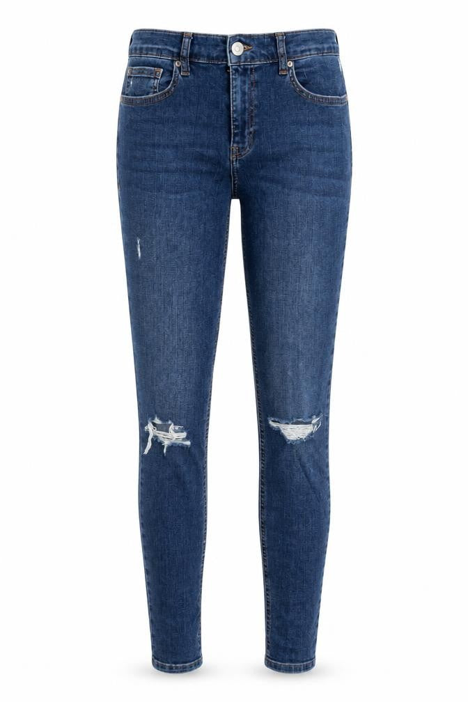 Topshop Womens Blue Cotton Skinny Jeans Size 30 in L30 in Regular Zip