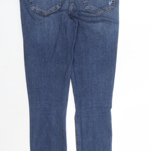 Topshop Womens Blue Cotton Skinny Jeans Size 30 in L30 in Regular Zip