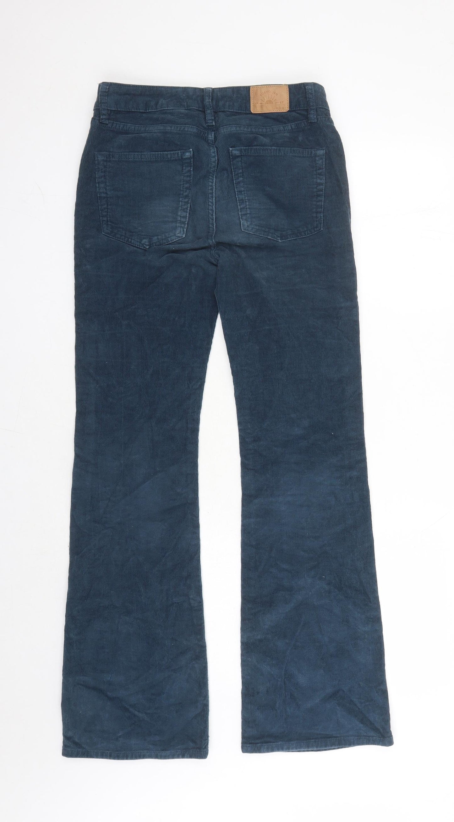 Superdry Womens Blue Cotton Trousers Size 28 in L30 in Regular Zip