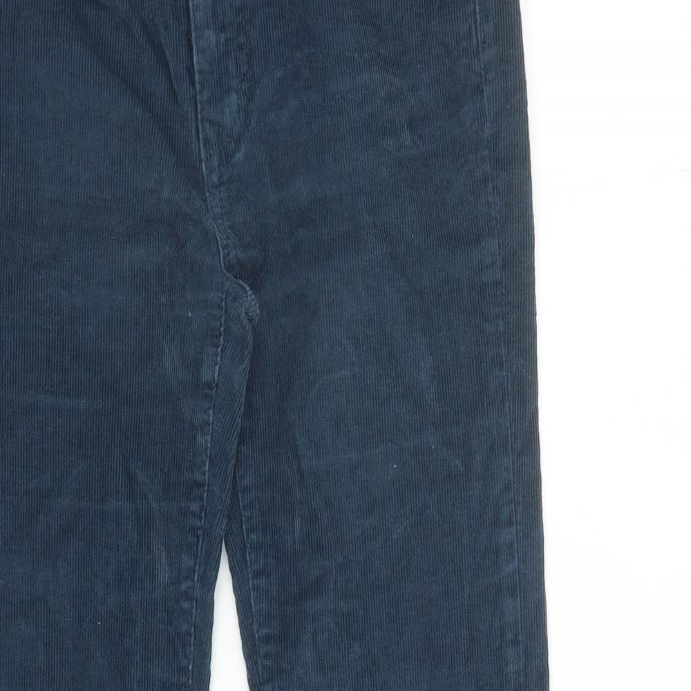 Superdry Womens Blue Cotton Trousers Size 28 in L30 in Regular Zip