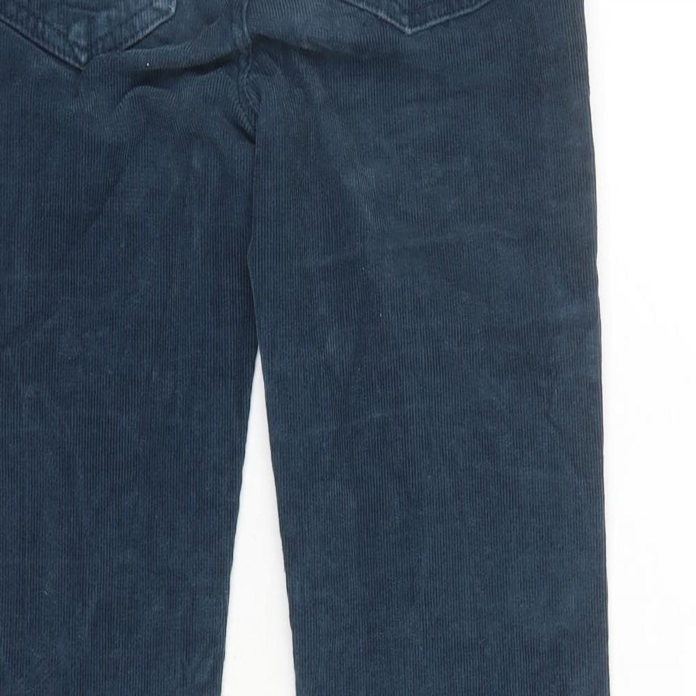 Superdry Womens Blue Cotton Trousers Size 28 in L30 in Regular Zip