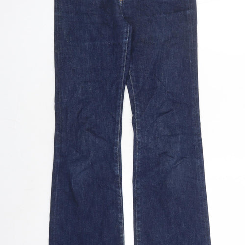 Superdry Womens Blue Cotton Bootcut Jeans Size 28 in L31 in Regular Zip