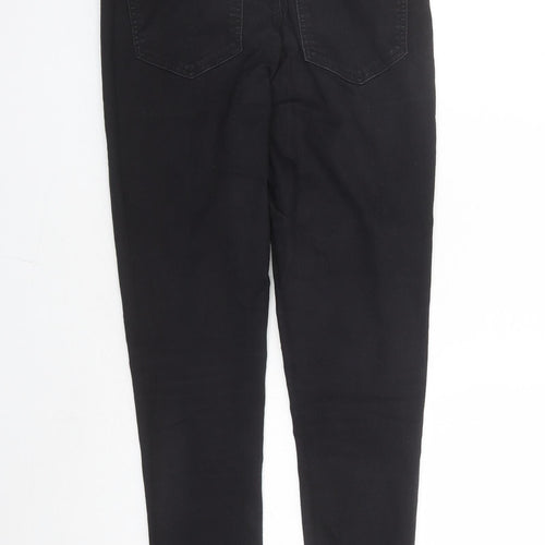 Topshop Womens Black Cotton Skinny Jeans Size 30 in L27 in Regular Zip