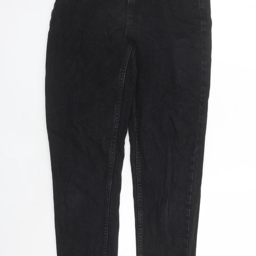 Denim & Co. Womens Black Cotton Straight Jeans Size 6 L29 in Regular Zip