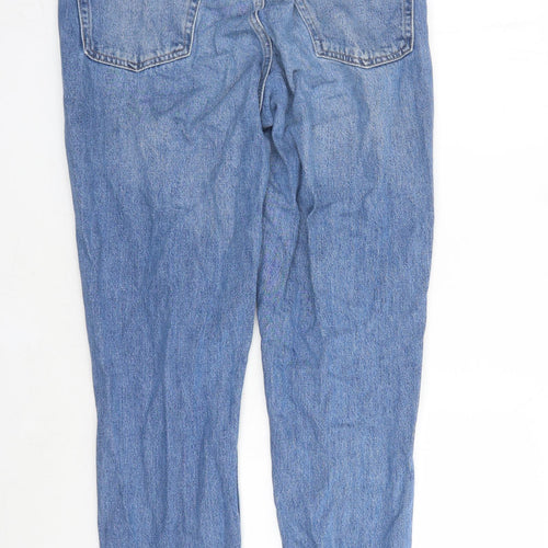 Topshop Mens Blue Cotton Straight Jeans Size 32 in L31 in Regular Zip